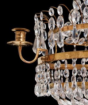 A late Gustavian circa 1800 four-light chandelier.