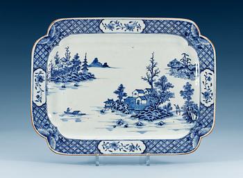 1748. A blue and white tray, Qing dynasty, Qianlong (1736-95).
