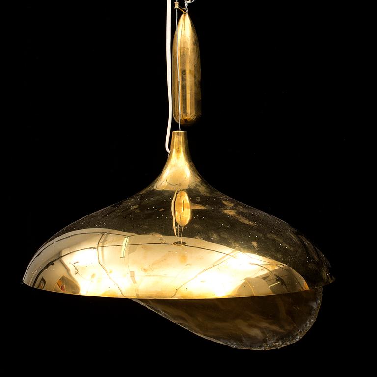 TAKLAMPA, mässing, 1900-tal.