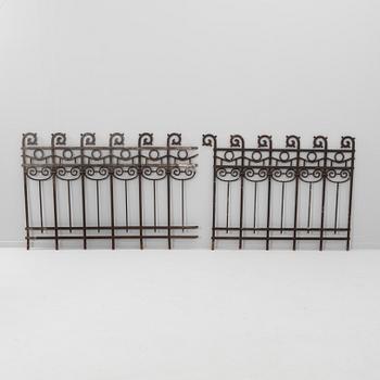 Fence 2 sections early 20th century wrought and cast iron.