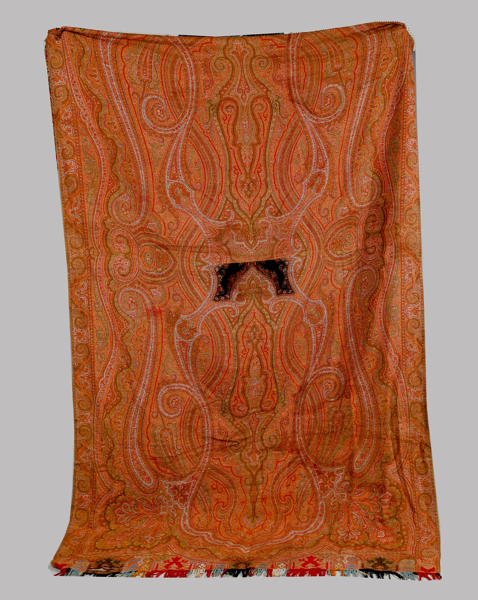 VÄVNAD, ull, paisley, 1800-/1900-tal.