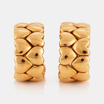 A pair of Cartier earrings "Double Hearts" in 18K gold.