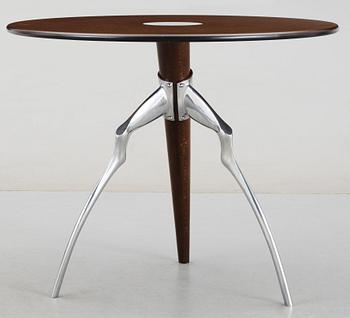 A Matthew Hilton wood and chromed steel table, London 1980's.