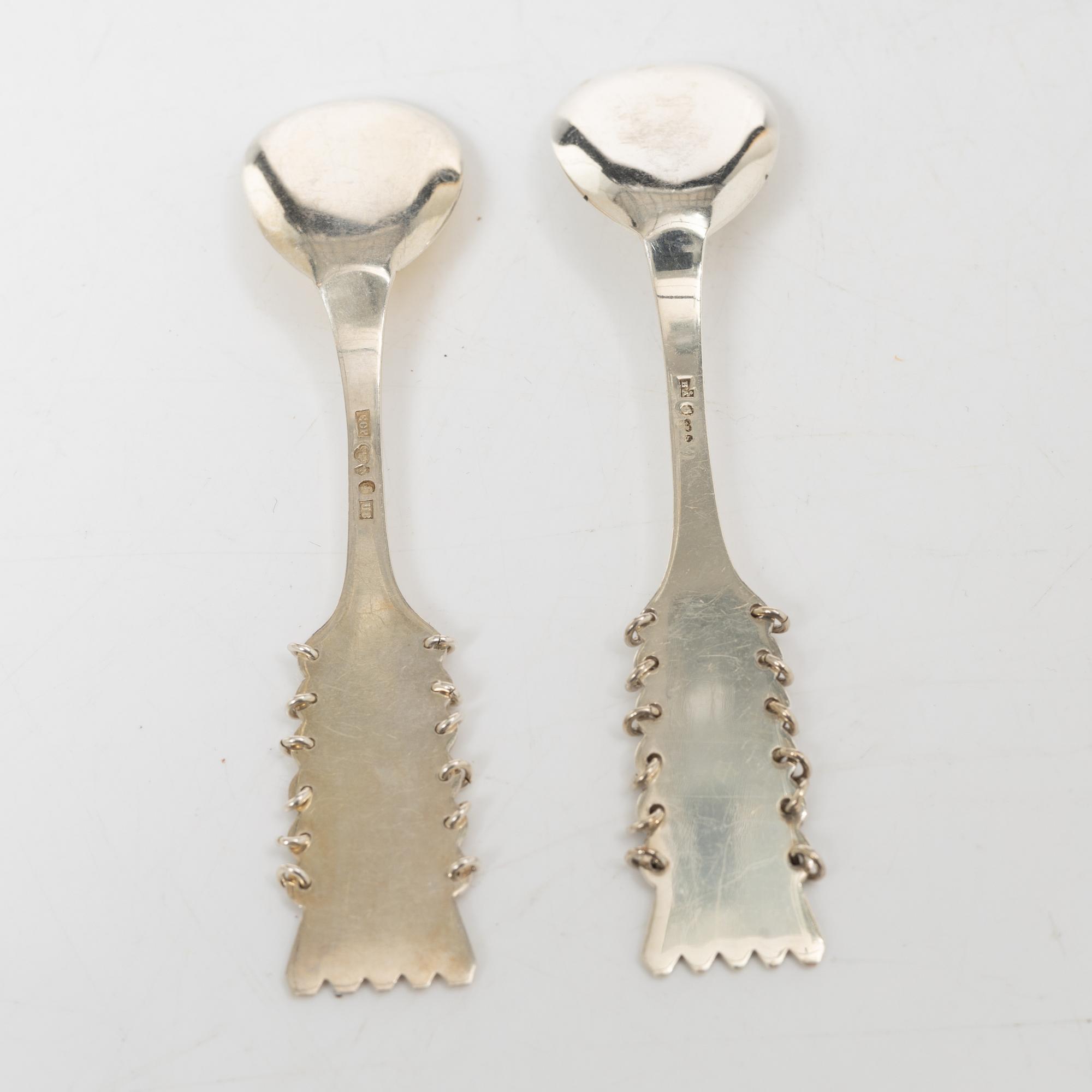 Tårtspade samt kaffeskedar, 12 st, silver, bl a Åhlins Silversmide Ab, Luleå 1967.