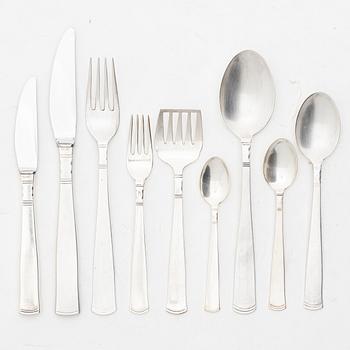 Jacob Ängman, A silver cutlery set, 'Rosenholm', GAB, Stockholm and Eskilstuna, some 1961 (83 pieces).