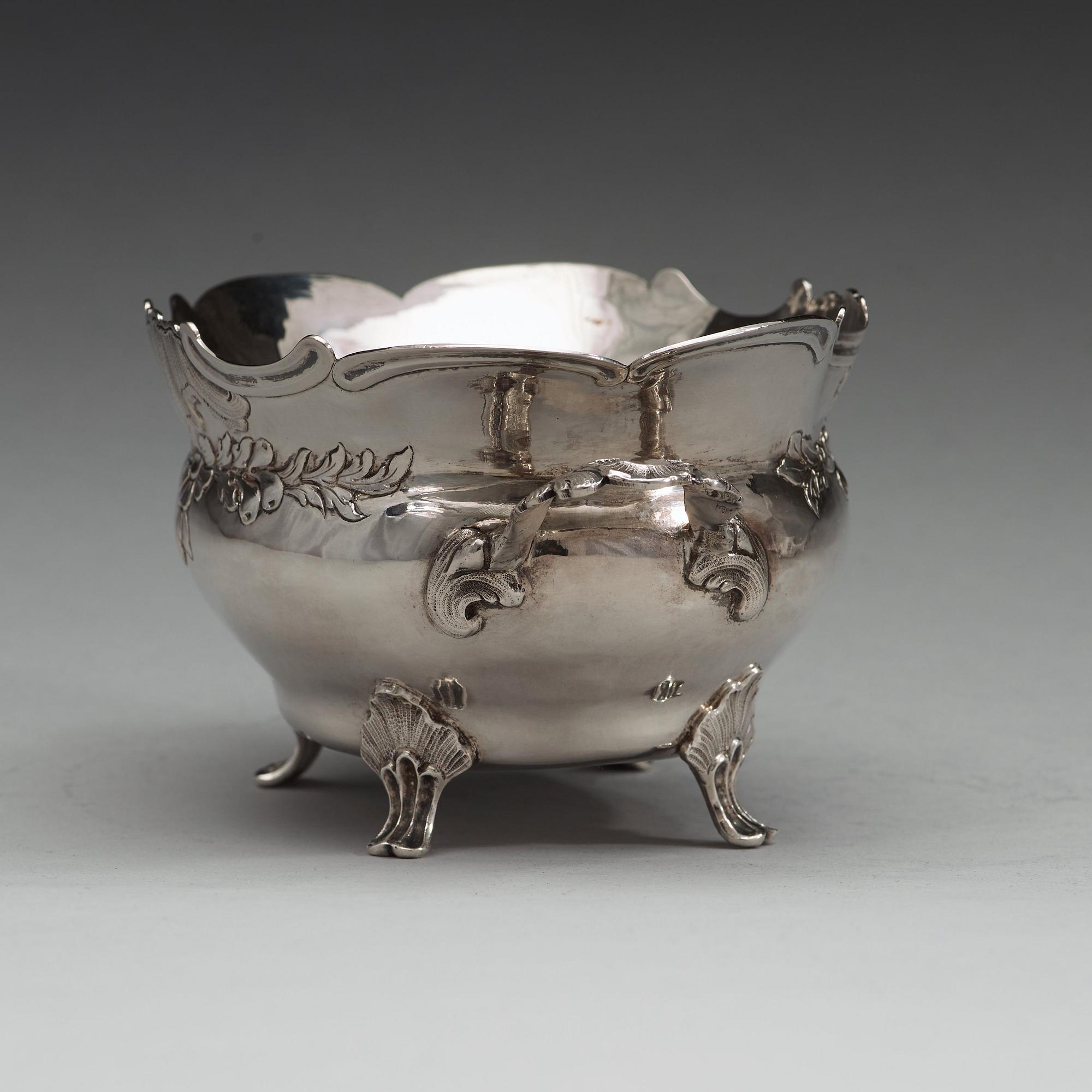 ANDERS CASTMAN dy, Eksjö 1779, konfektskål, silver, rokoko.