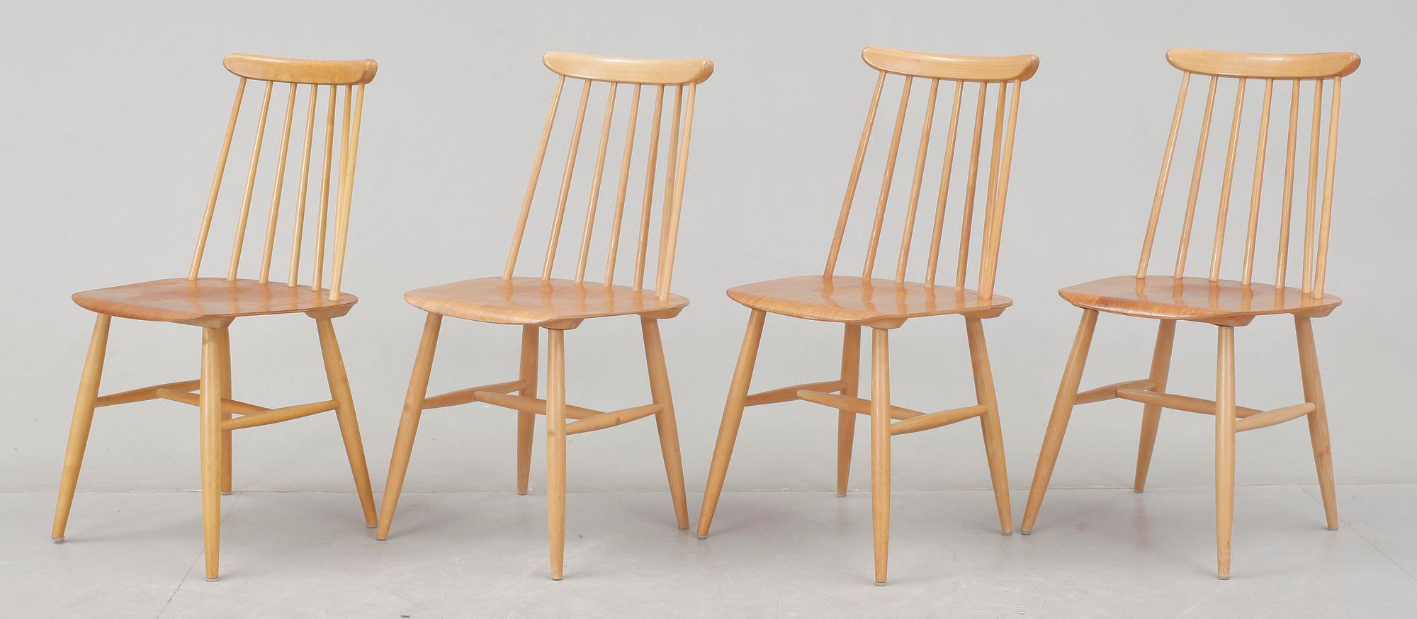 STOLAR, 4 st, "Fanett", Ilmari Tapiovaara, Edsbyverken, 1950/1960-tal.