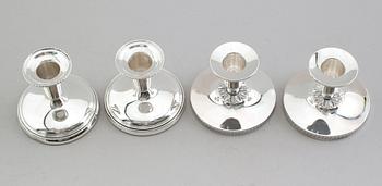 LJUSSTAKAR, 4 st (2+2), silver, GAB, 1960-tal.