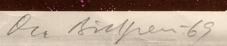 An Silkscreen by Ola Billgren "Då som nu", signed, dated 69 and number 207/250.
