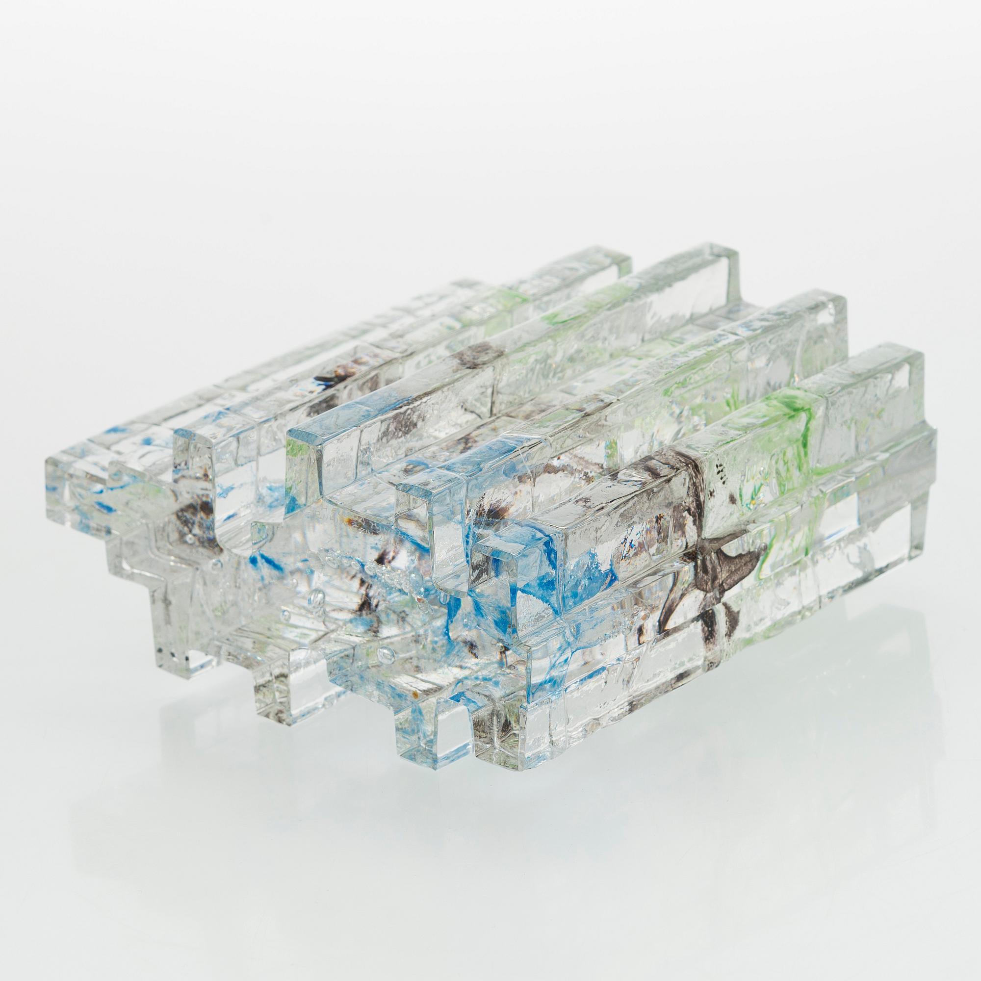 Helena Tynell, lasiveistos, "Metsä", signeerattu Helena Tynell Riihimäen Lasi Oy.