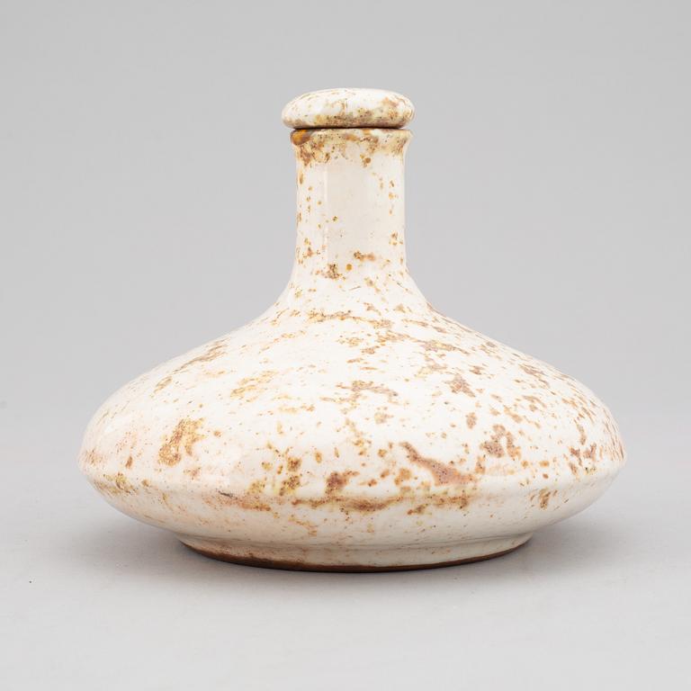 HANS HEDBERG, a faience vase with stopper, Biot, France.