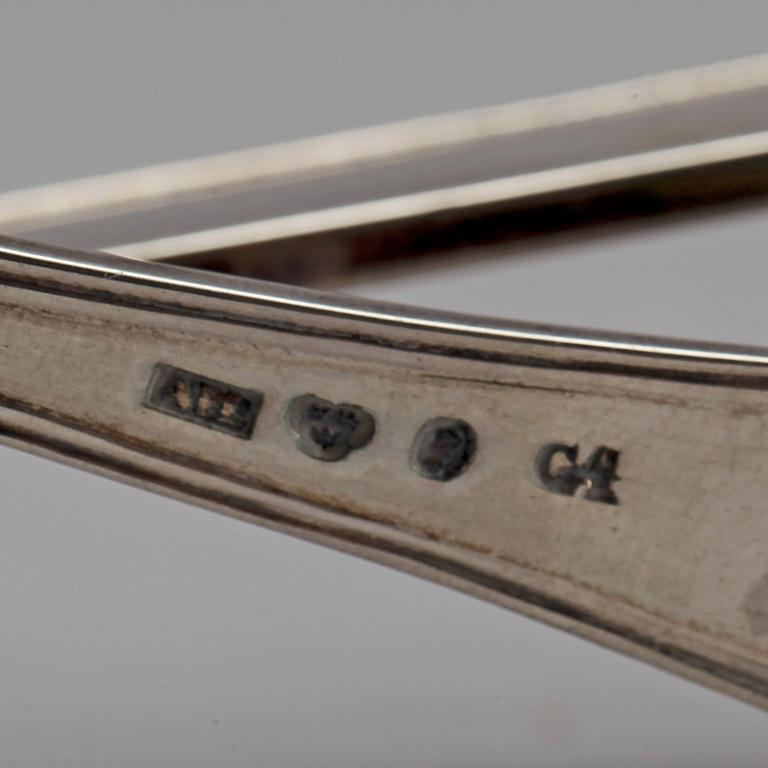 SOPPSLEV OCH STRÖSKED, silver, Anders Johan Lignell, Sundsvall, 1800-talets första hälft resp APL, 1837. Totvikt ca300g.