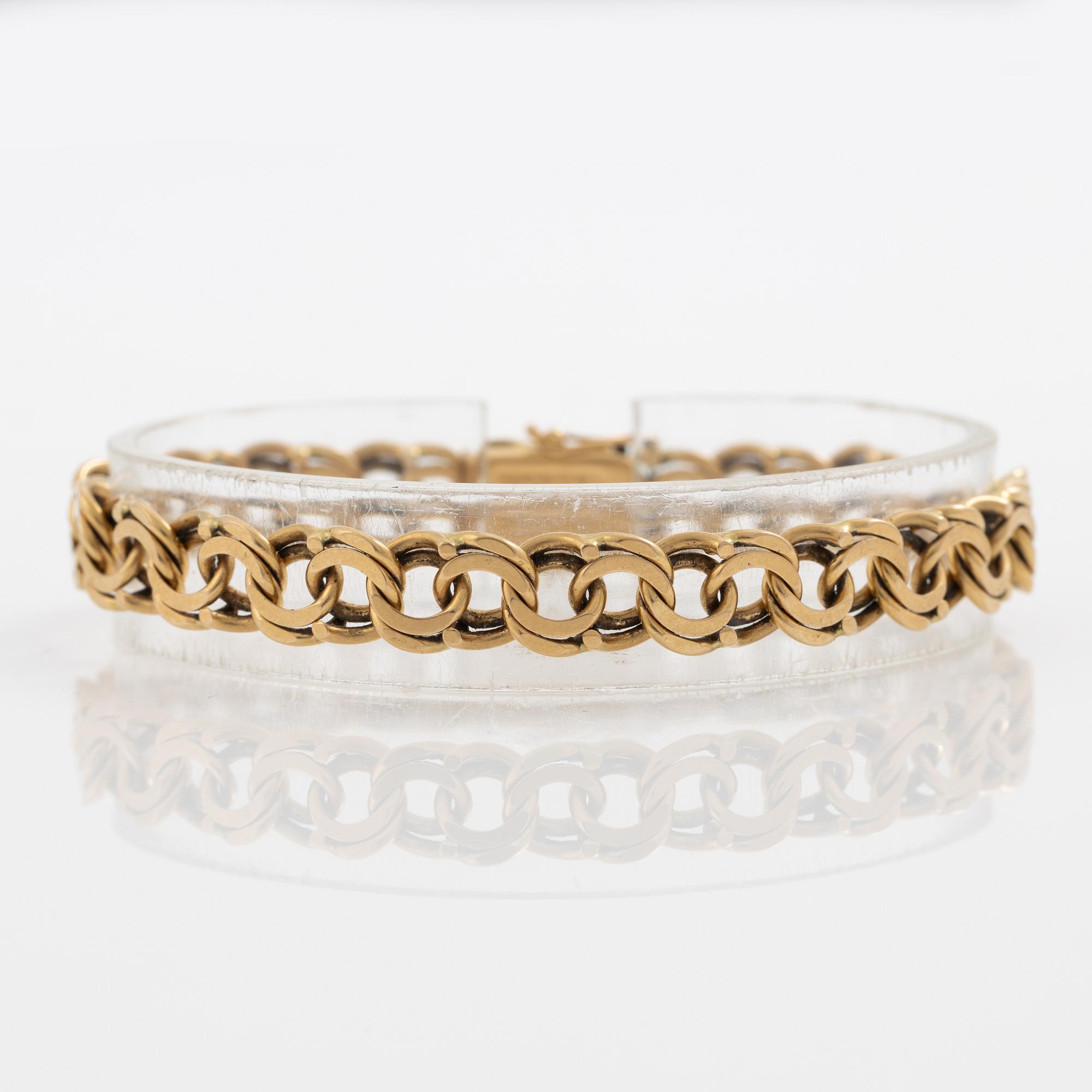 Arm bracelet, 18K gold, bismarck link.