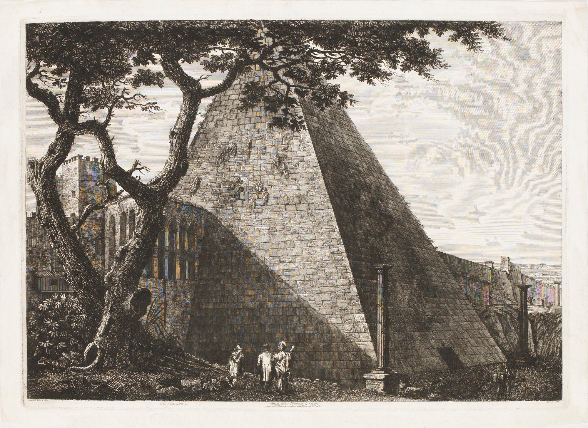 Luigi Rossini, "Veduta della Piramide di C. Cestio".