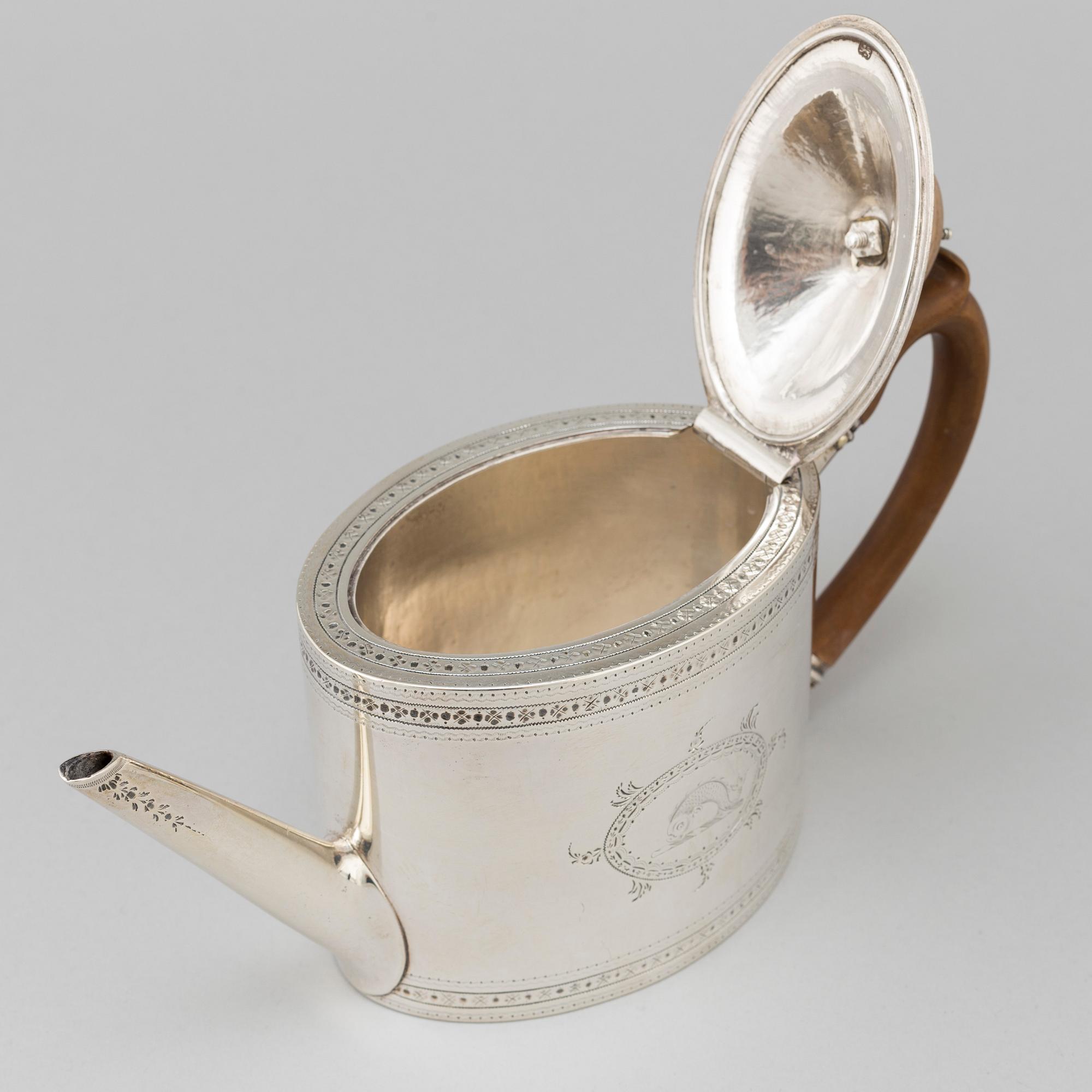 Charles Aldridge och Henry Green, tekanna, silver, London 1786.