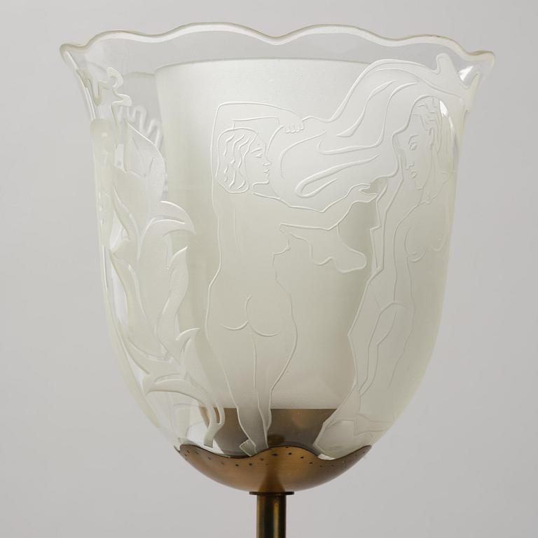 Bo Notini, a floor lamp, Glössner & Co, Stockholm, 1940s.