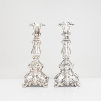 A silver candelabrum and candlestick, Kultakeskus, Hämeenlinna 1953-1972.