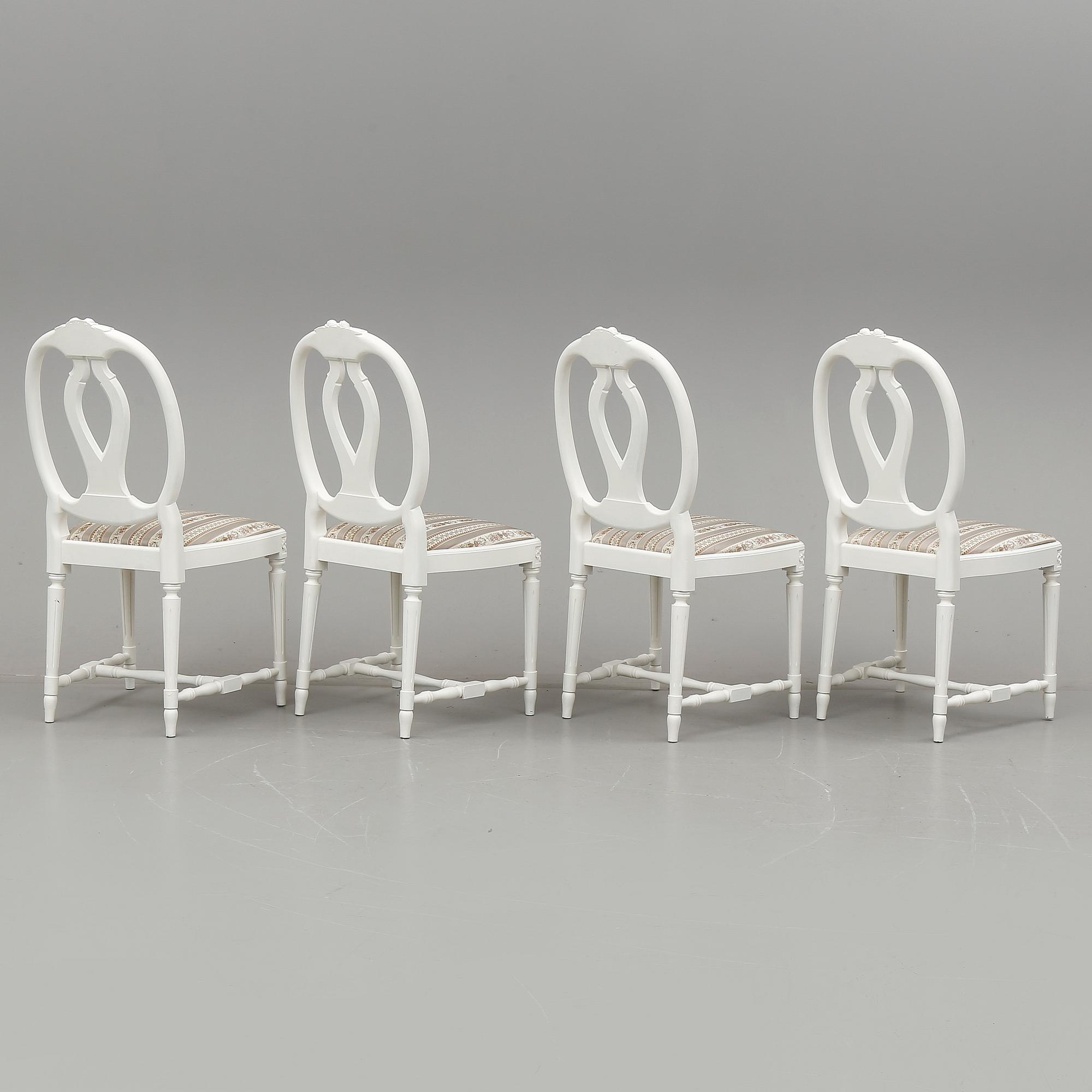 STOLAR, 4 stycken. Gustaviansk stil, 1900-talets andra hälft.