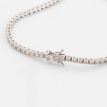 Brilliant-cut diamond tennis bracelet, with report W.G.I.