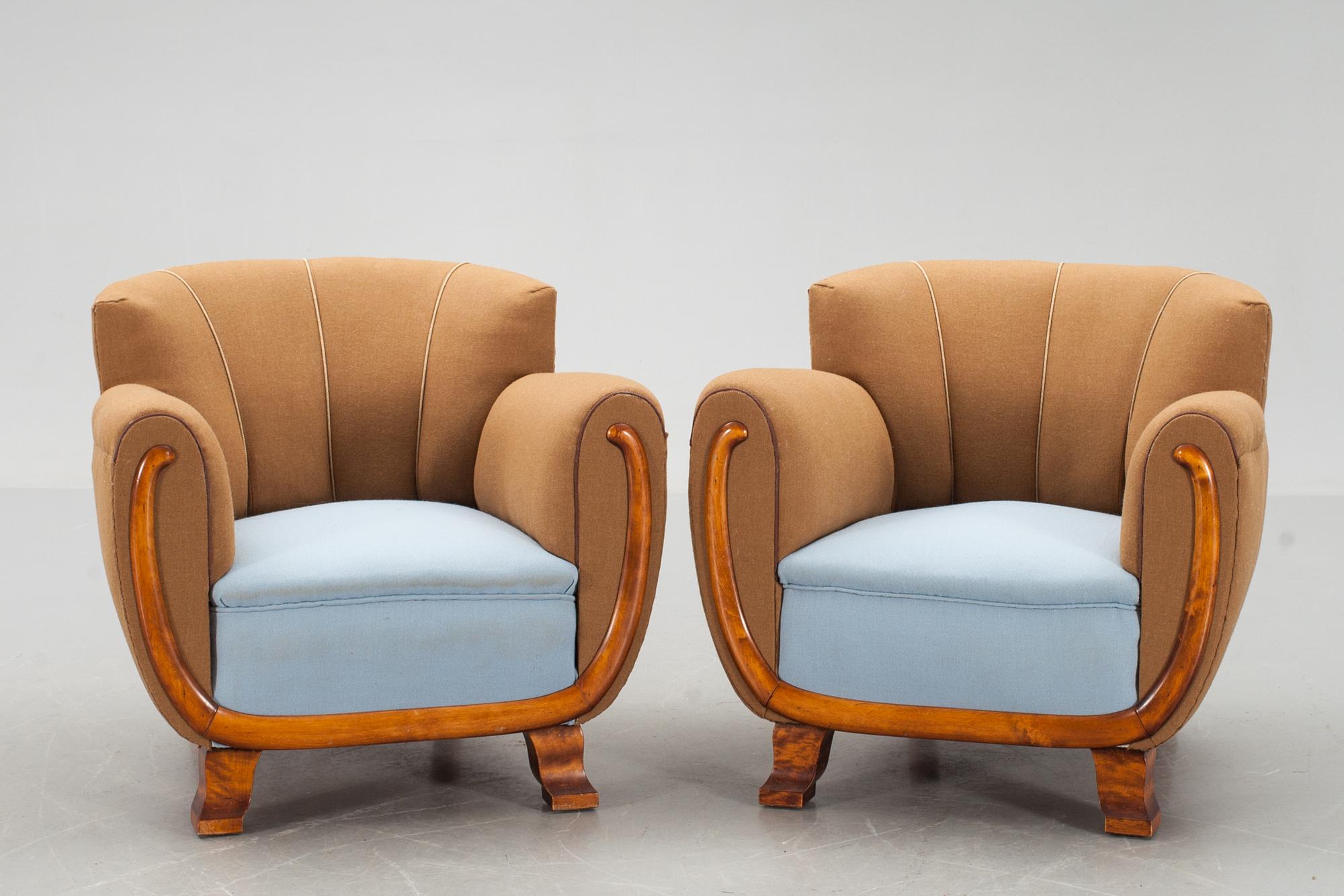 FÅTÖLJER, ett par, Art Deco.