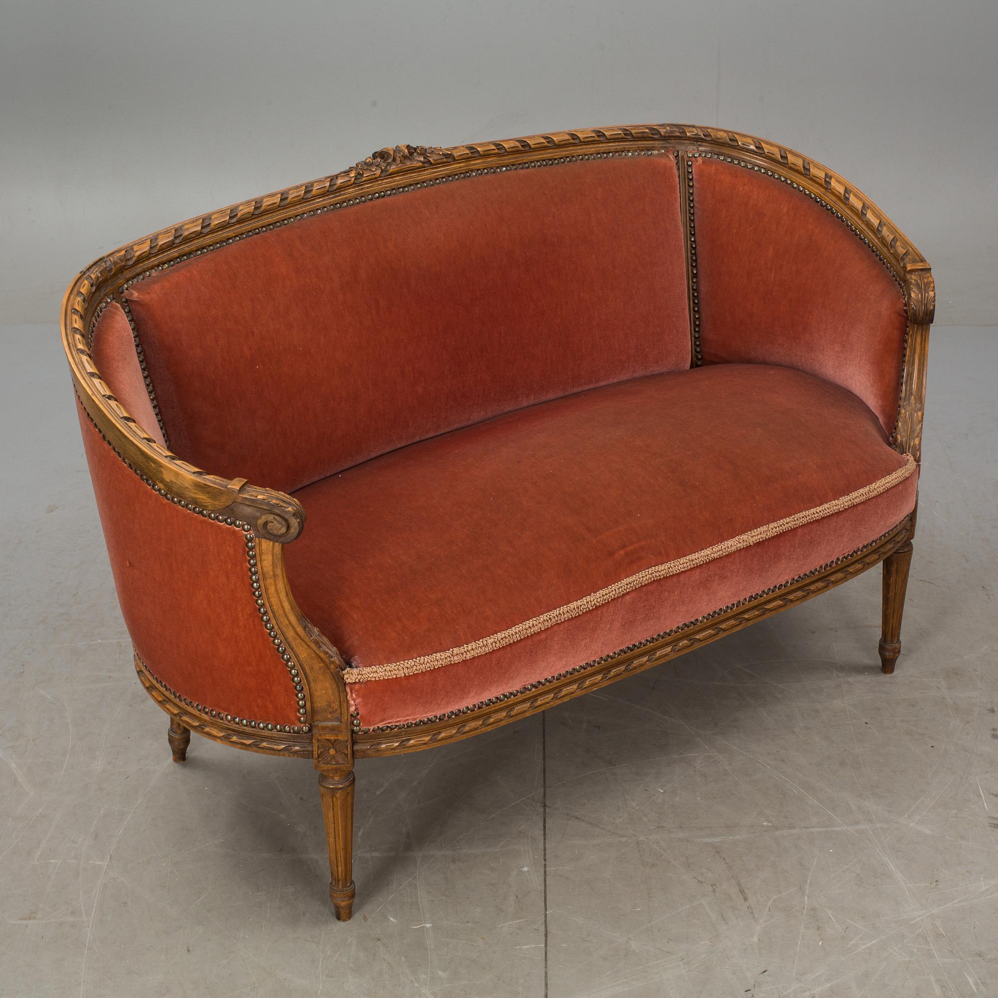 SALONGSMÖBLEMANG, 3 delar, gustaviansk stil, 1900-talets början.