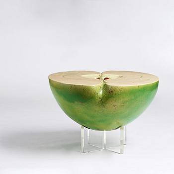 Hans Hedberg, A Hans Hedberg faience sculpture of an apple, Biot, France.