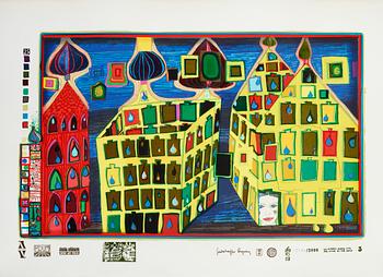 Friedensreich Hundertwasser, "Look at it on a rainy day (The Regentag portfolio)".