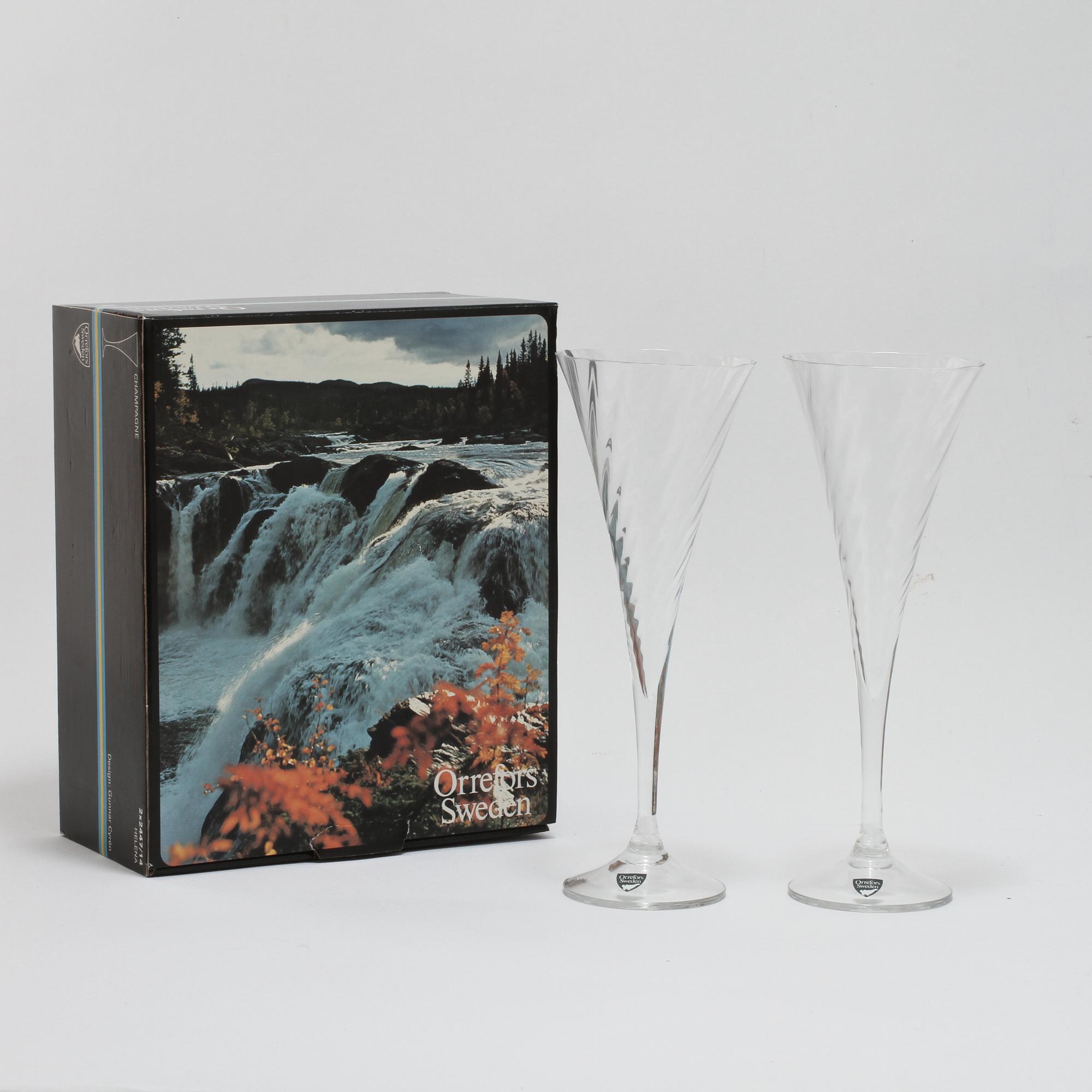 CHAMPAGNEGLAS, 14 st, "Helena", Gunnar Cyrén, Orrefors.