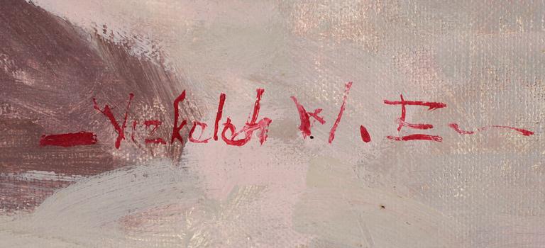 WITMAN ETELKA VIZKELETI, olja på duk. Sign.