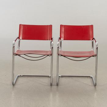 A pair of 20th century later part  armchairs.