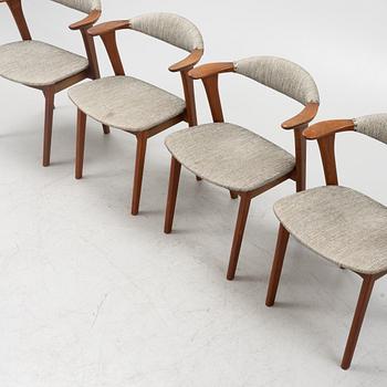Erik Kirkegaard, four teak chairs, Høng Stolefabrik, 1960's.