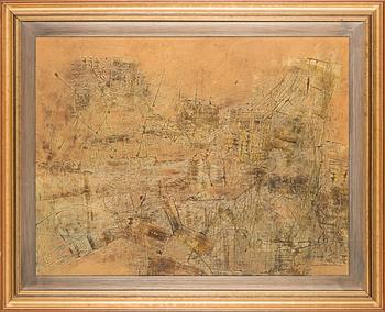 Tapio Kinnunen, mixed media on board, signed and dated -64.