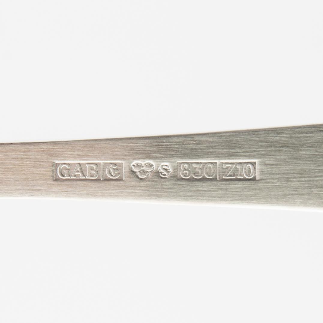 A Sweish 20th century set of 30 pcs of sivler cutlery "Rosenholm" mark of Gense Eskilstuna 1999 total weight 1620 grams.
