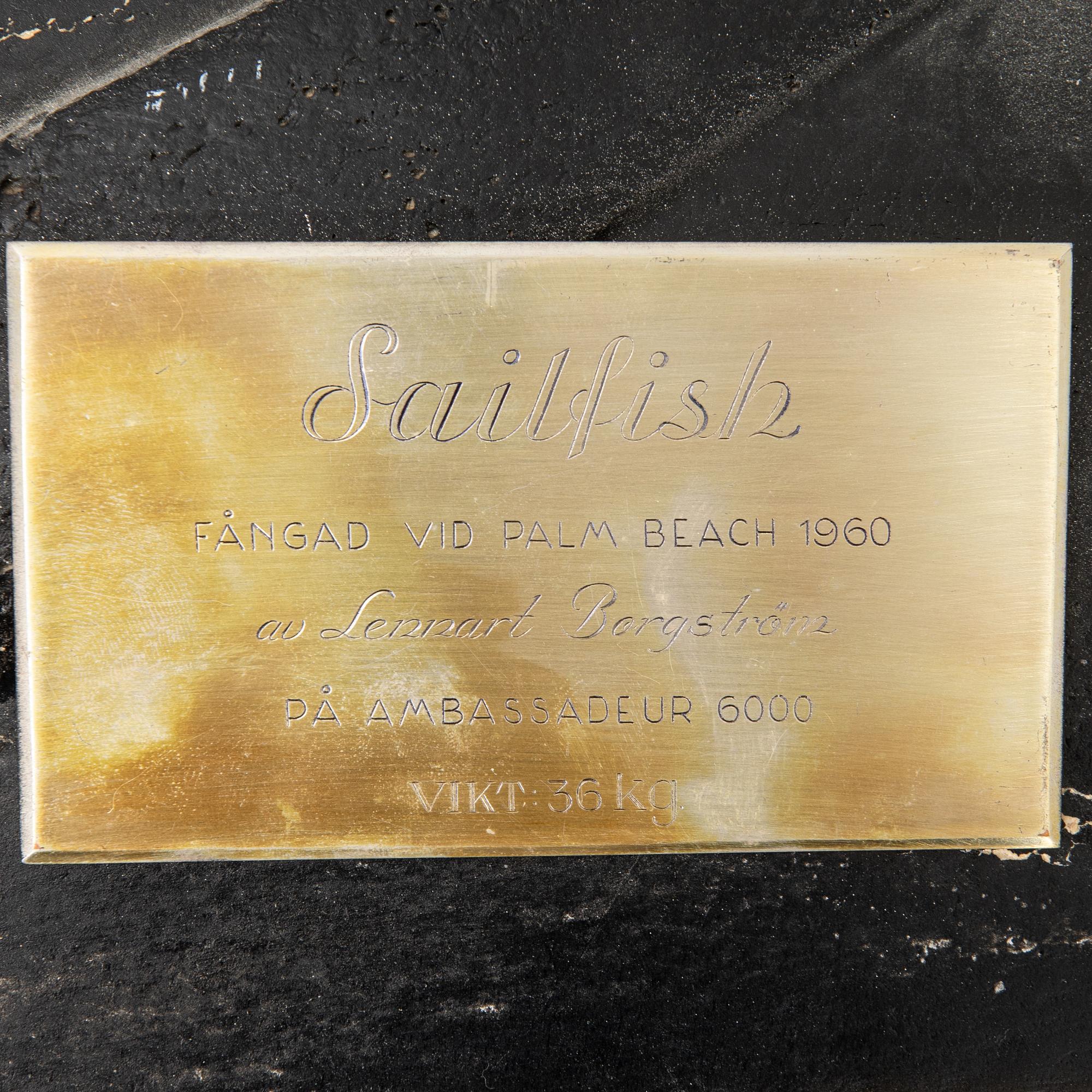 Fiskskulptur "Sailfish" 1960-tal.