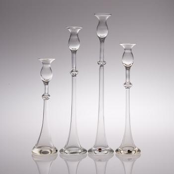 SIRKKU KUMELA-LEHTONEN, LJUSSTAKAR, 4 st, glas, Kumela 1969-1970-tal.