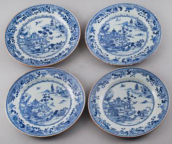 TALLRIKAR, 4 st, porslin, Kina, Qianlong 1736-1795.