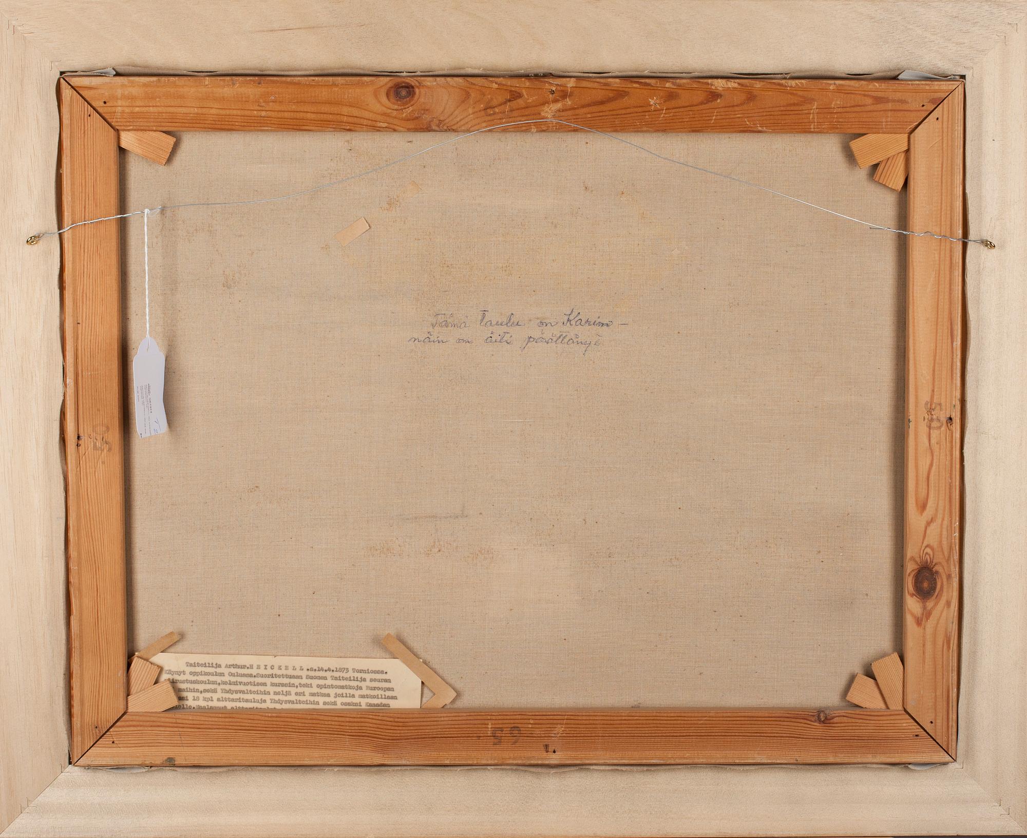 ARTHUR HEICKELL, olja på duk, signerad.