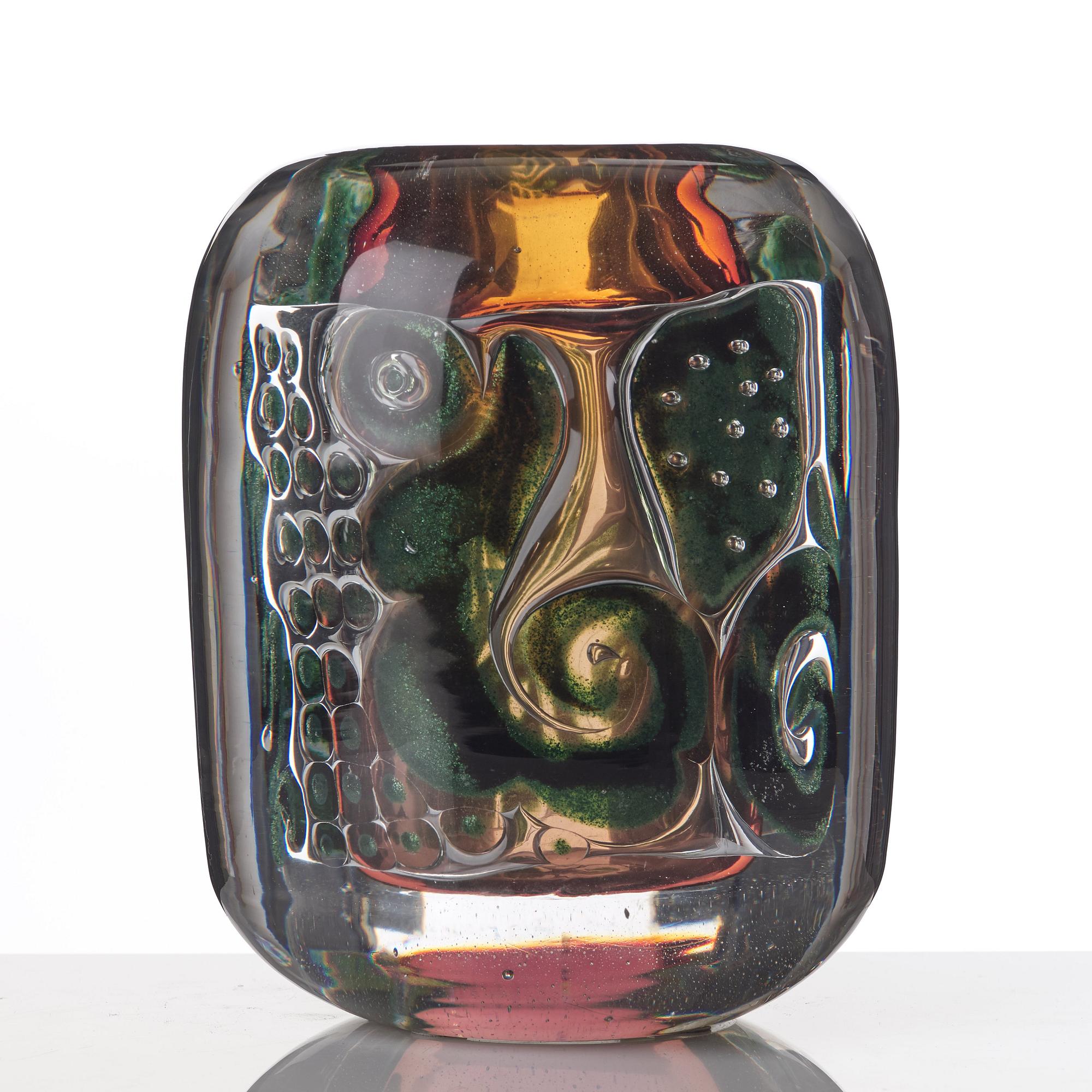 Edvin Öhrström, an "ariel" vase with a bathing female, Orrefors Sweden 1942, nr 260.