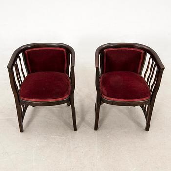 Sofa set attributed to Josef Hoffmann, early 20th century.