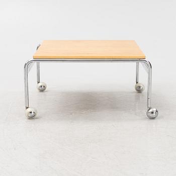Bruno Mathsson, a birch and chrome 'Karin' coffee table.