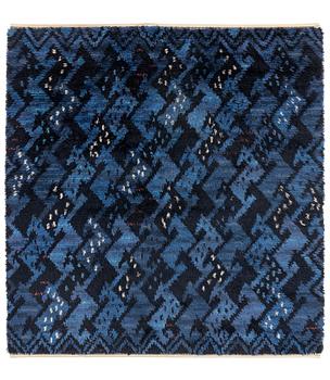 Ann-Mari Forsberg, a carpet, "Kråkan blå, knotted pile, approximately 205 x 203 cm, signed AB MMF AMF.