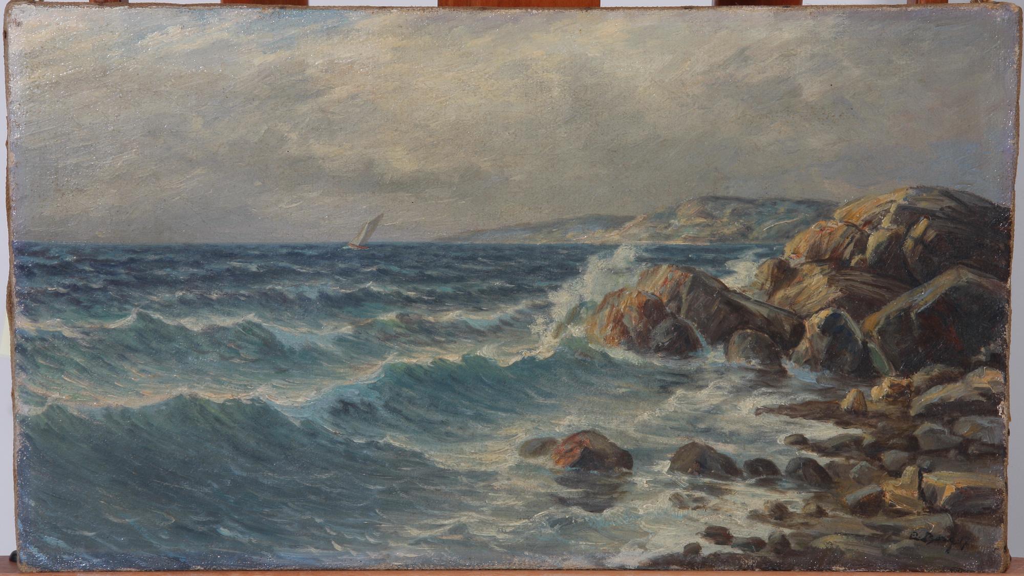 OKÄND KONSTNÄR, olja på duk. Sign Borg o dat 17.