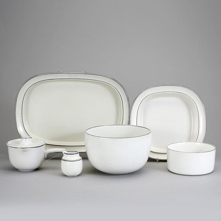 SERVIS, 54 delar, stengods, "Birka", Stig Lindberg, Gustavsberg, 1900-talets andra hälft.