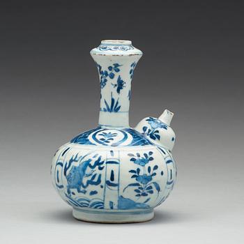 A blue and white kendi, Ming dynasty, Wanli (1572-1620).