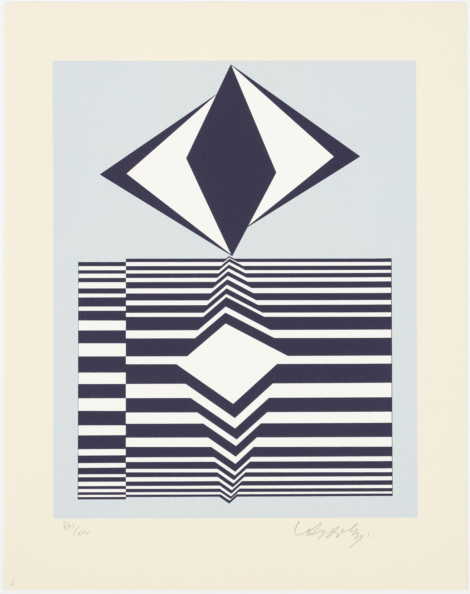 Victor Vasarely, "I ON" Portfölj med 7 serigrafier.