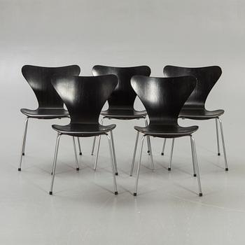 Arne Jacobsen, "Sjuan", stolar, 5 st.
