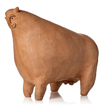 109. Erik Höglund, a terracotta sculpture of a bull, Sweden, signed and dated -55.