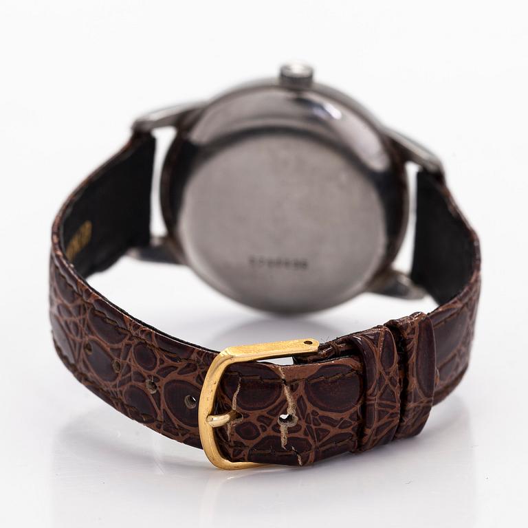 Zenith, Sporto, Oversize, rannekello, 37 mm, teräs, manuaalinen, pleksilasi, 1950-luku.