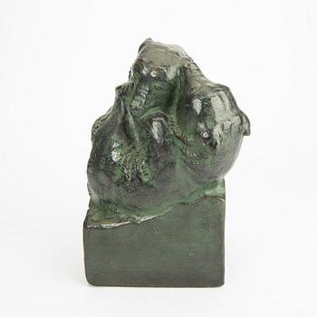 Carl Fagerberg, skulptur, signerad, patinerad gips.
