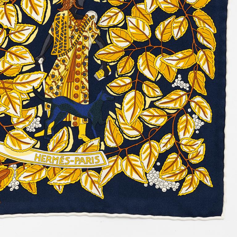 Hermès, two silk scarves.